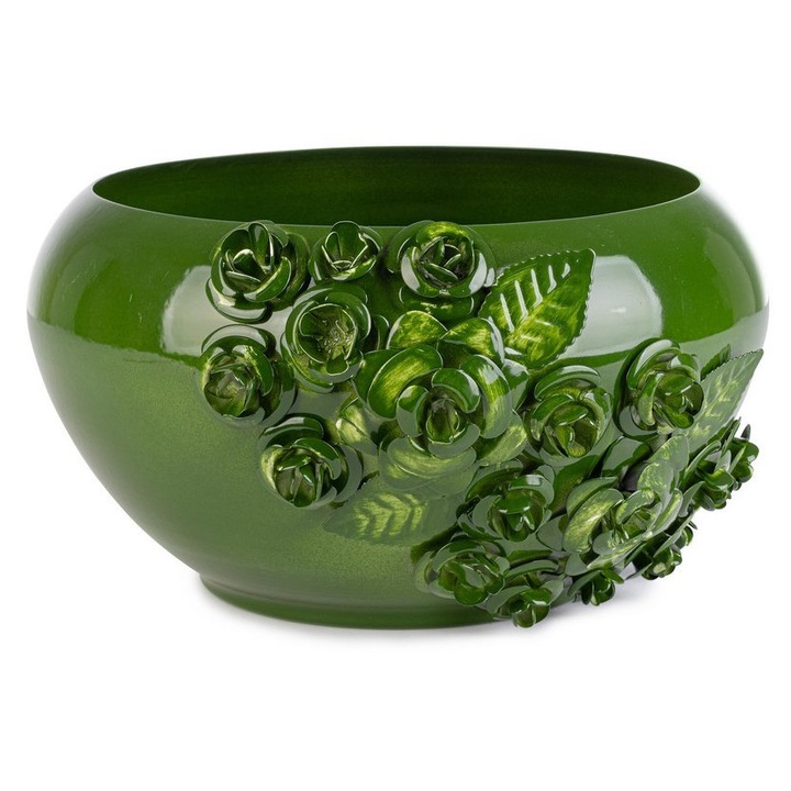 Ghiveci flori otel verde Meknes 25,5x27x14h