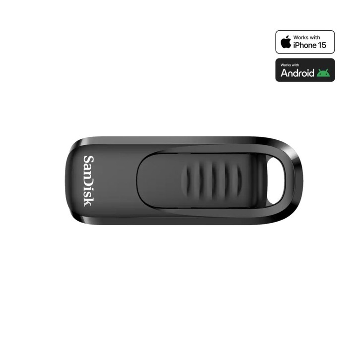 Memorie USB Sandisk 512GB Ultra Slider USB3.2, 400MB/s, negru