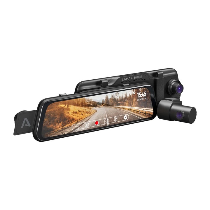 Camera video Lamax S8 Dual DashCam, 4K, Wi-Fi, 9,66", negru