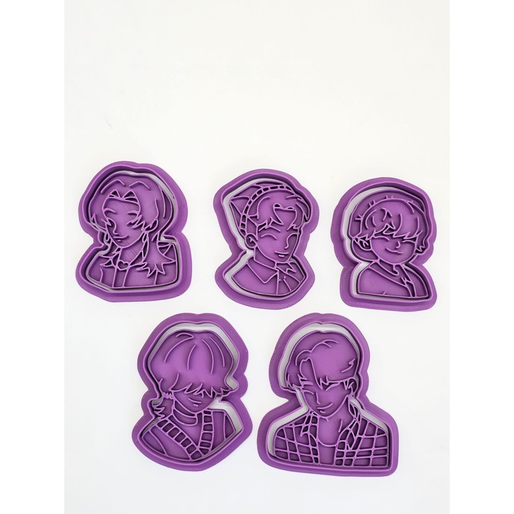 Set 5 Forme Prajituri K-Pop Demon Hunters SAJA Boys– Cookie Cutters, Forma modelare Jinu, Abby, Mystery, Romance si Baby