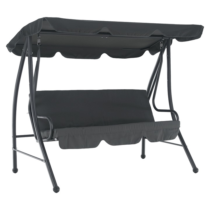 Leagan gradina 3 locuri gri Kemi 199x120x175 cm