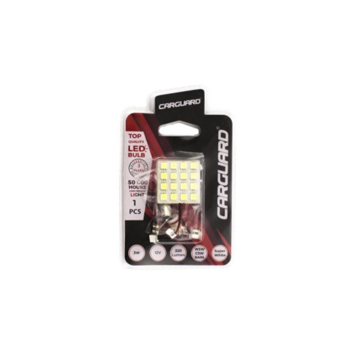 Placa LED SMD 40x20mm 12V CARGUARD – 300 lm – W5W C5W BA9S