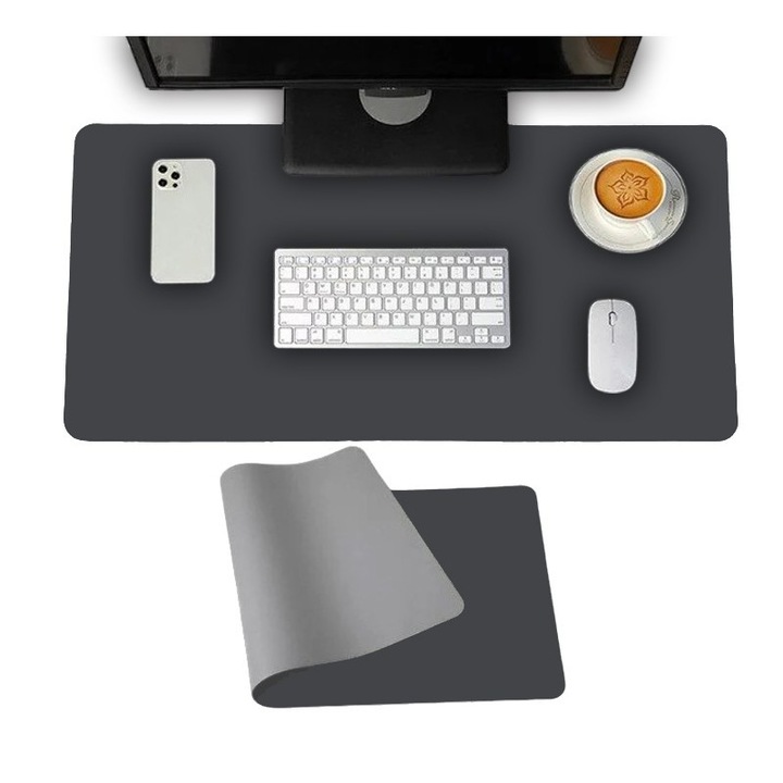 Подложка за мишка, Водоустойчива подложка за бюро, двустранна, сиво-графитна 50x80см MP47WZ2