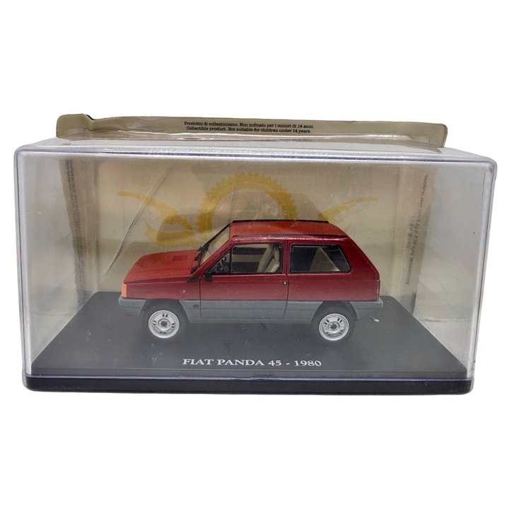 Macheta 1980 Fiat Panda 45 piros/szürke 1:24 fém modell