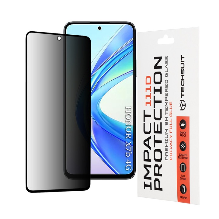 Folie telefon 111D Privacy Full Glue Honor X7b / X7b 5G / 90 SMART Negru