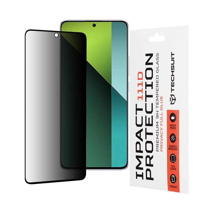 Folie telefon 111D Privacy Full Glue Xiaomi Redmi Note 13 Pro 5G / Poco X6 Negru