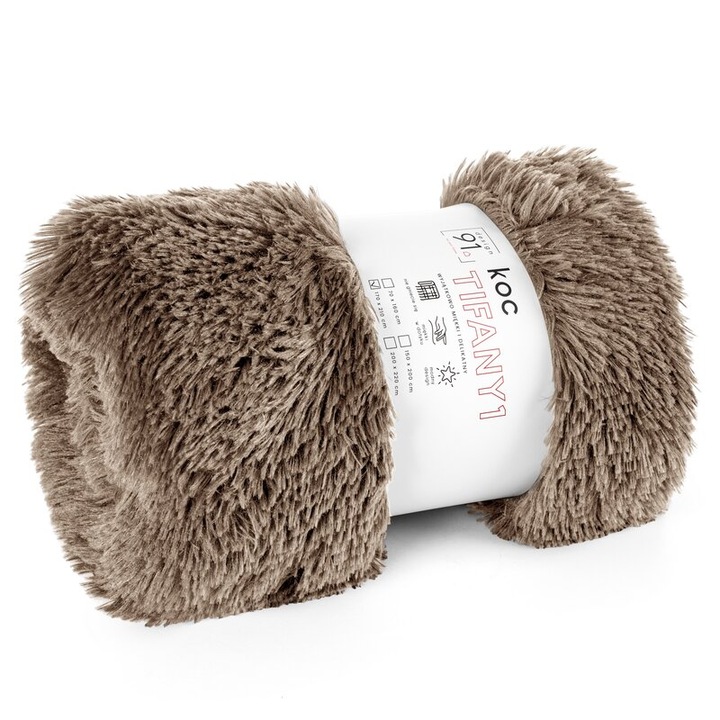 Cuvertura Design 91, 150x200cm, poliester, gri inchis, model blanos