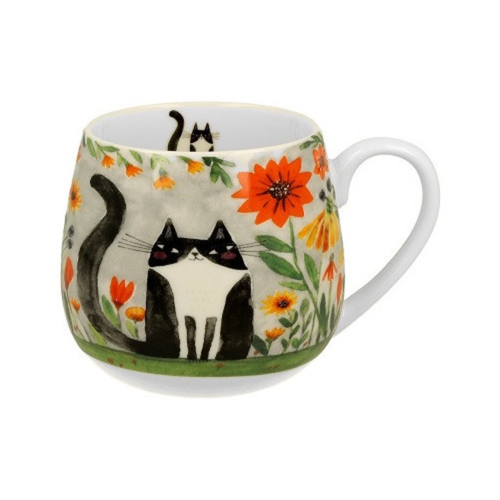 Чаша Duo Koci swiat, форма на бъчва, 430 мл, кремава, 8x9 см