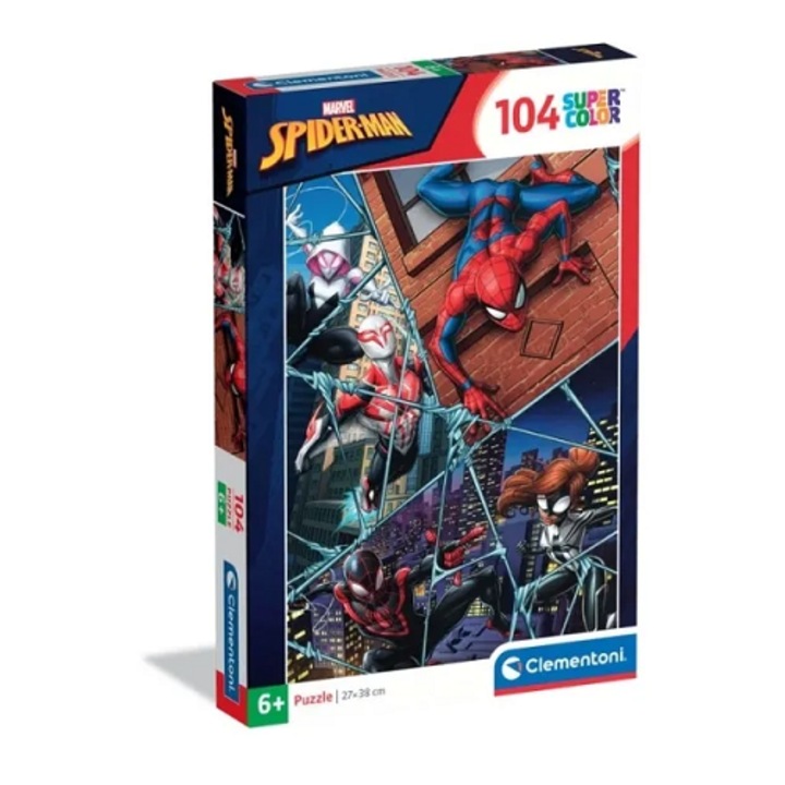 Puzzle 104 elemes Pókember, Szuper Szín, többszínű, 6 év feletti gyermekeknek