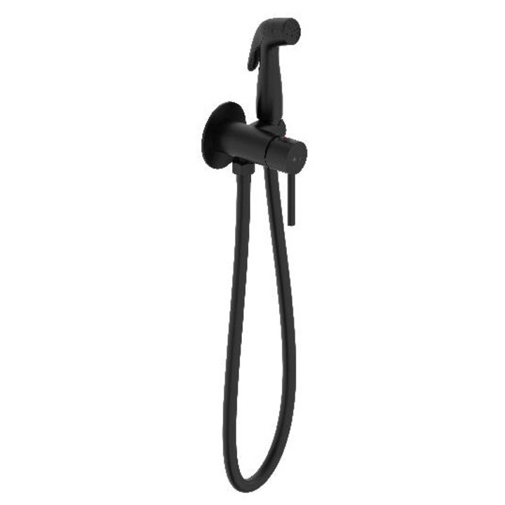 Baterie sanitara Kielle set cu bidet, mata neagra, 1/2", 120cm