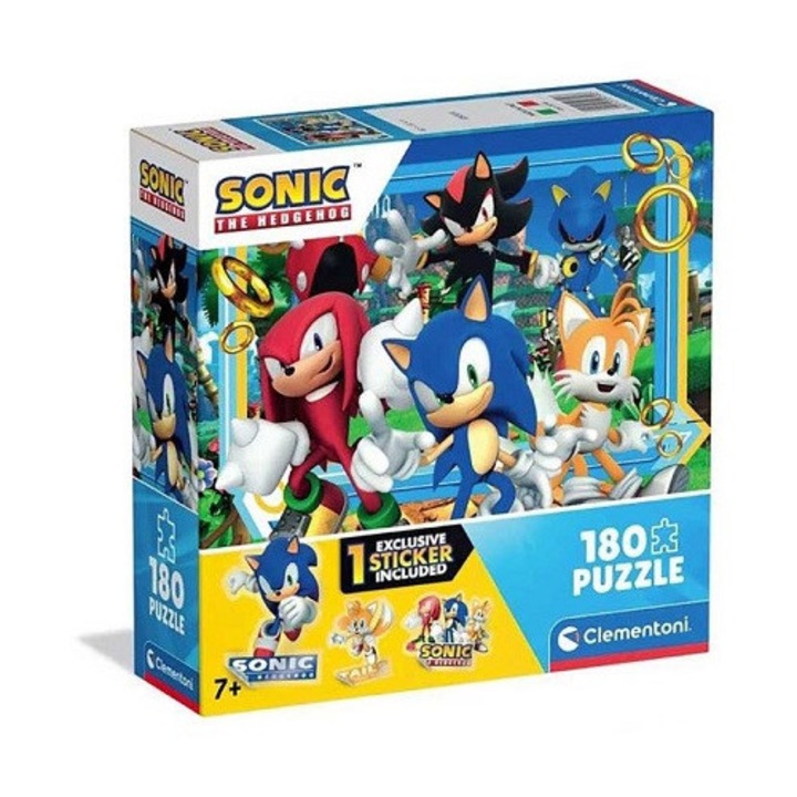Puzzle 180 elemes Sonic, Super Kolor, többszínű, 7 év feletti gyermekeknek
