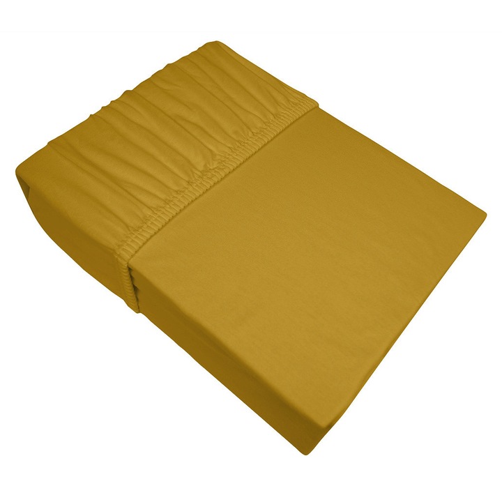 Cearceaf de pat Greno, jerseu, 100% bumbac, 120x200cm, cu elastic, 160 GSM