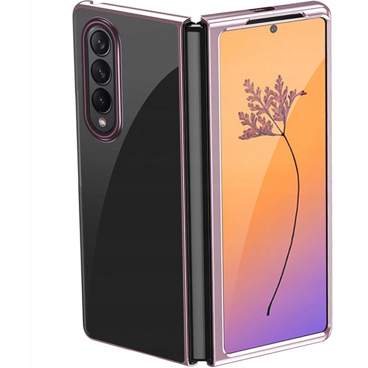 Husa telefon Hurtel Plating Case pentru Samsung Galaxy Z Fold 4, metalica, roz, ultra subtire
