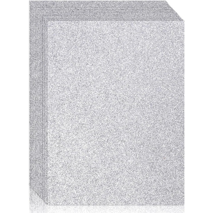 30 db A4 kartonlap készlet, Ronyes, 250 gsm, ezüst, DIY projektekhez