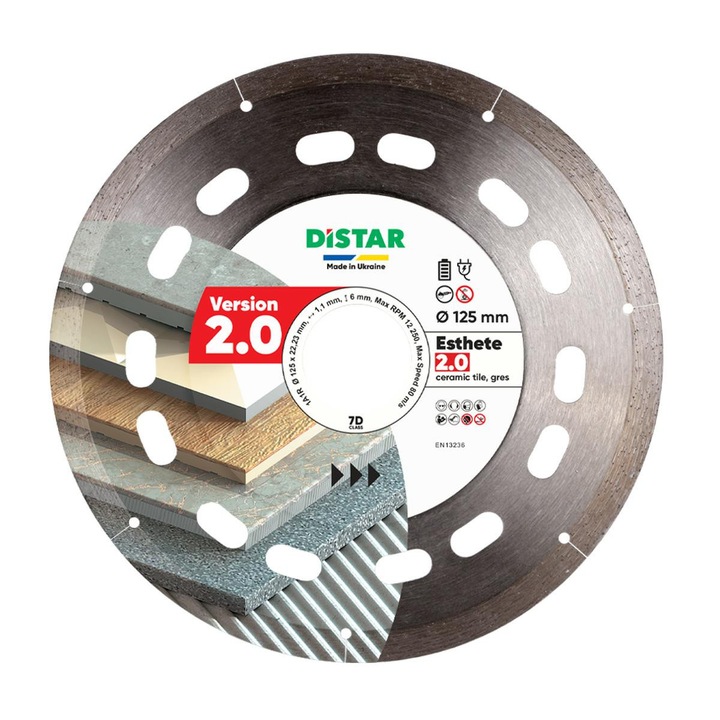 Lama dintata Bosch 2.0 125x22,23mm, 1,1mm grosime, pentru ceramica si gres, set