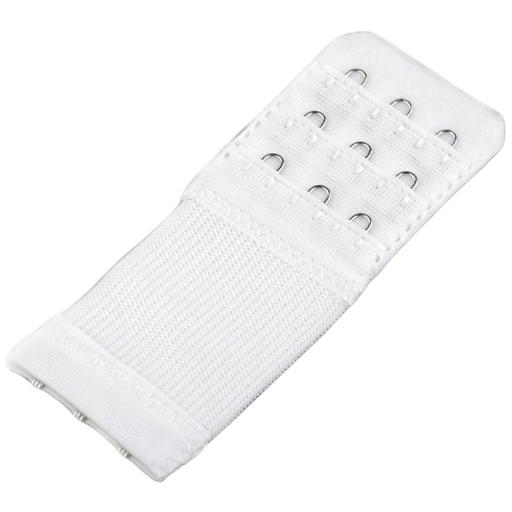 Extensie elastica sutien Kufer 3 randuri alb 4x10cm, set 10 bucati