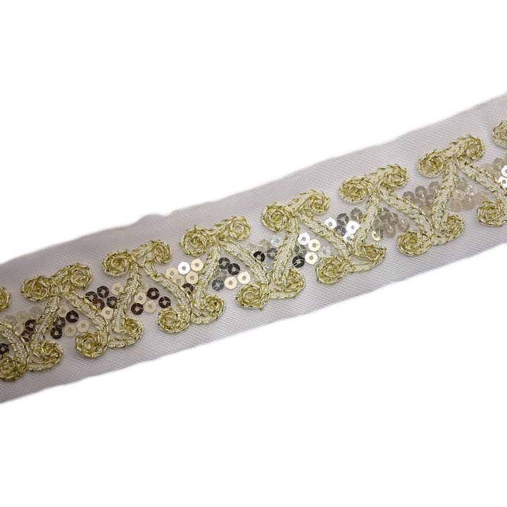 Banda adeziva, Kufer CT 232, 50mm, brokat aurie si argintie, 1mb