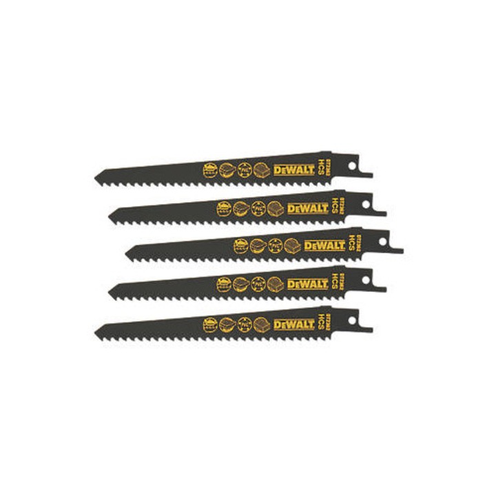 Brzeszczoty DEWALT pentru fierastrau, 152x4,2mm, set 5 bucati, pentru lemn