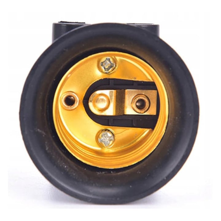 Adapter E27, 2 gniazda 230V, 1000W, 7,5x4,3cm, negru