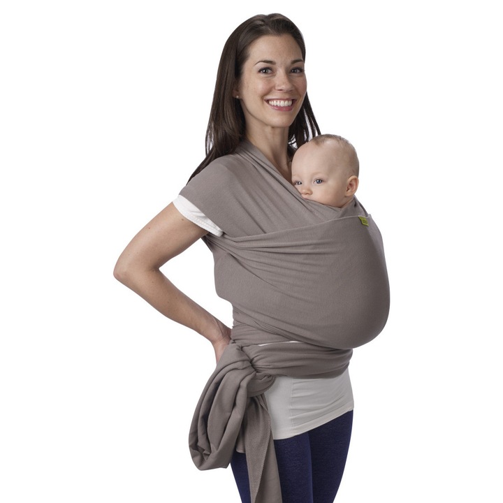 Chusta de purtare Boba Wrap, gri inchis, 3,2-15,8 kg, material elastic