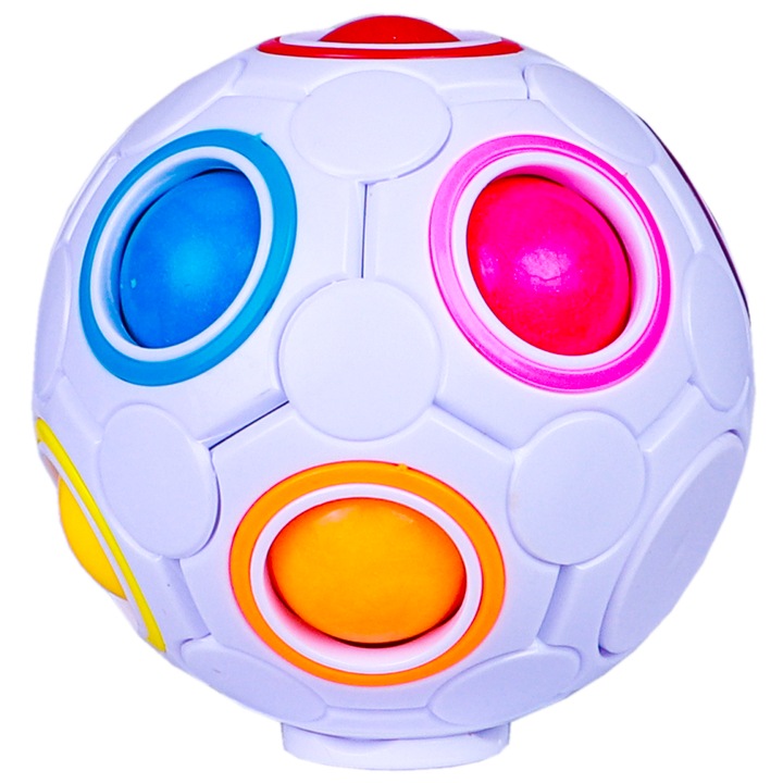 Norimpex interaktív játék, Magic Cube, stresszoldó, fehér, 7 cm átmérőjű