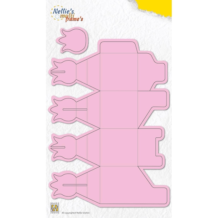 Set matrițe tăiere Nellie's Choice cutie cadou lalea, 21.1x14.5cm