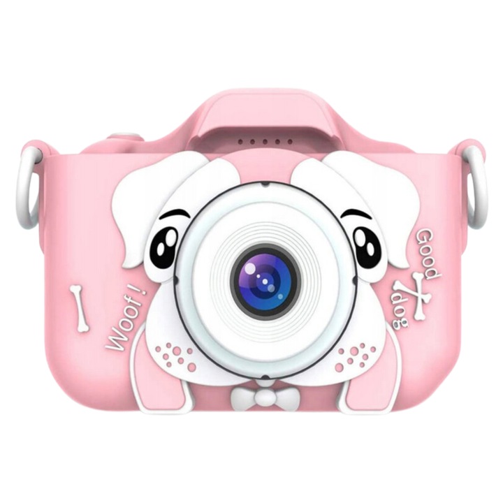 Aparat foto digital pentru copii R2 Invest X5, 40 MP, roz