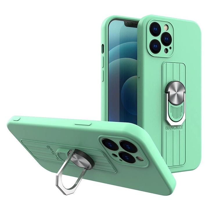 Husa telefon Hurtel Ring Case, cu suport pentru deget, mint, pentru Samsung Galaxy A72 4G