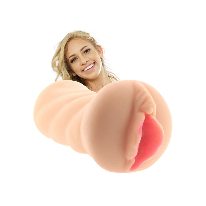 Anatómiai maszturbátor Strokers, natúr, 14x6cm, TPE anyag, könnyen tisztítható