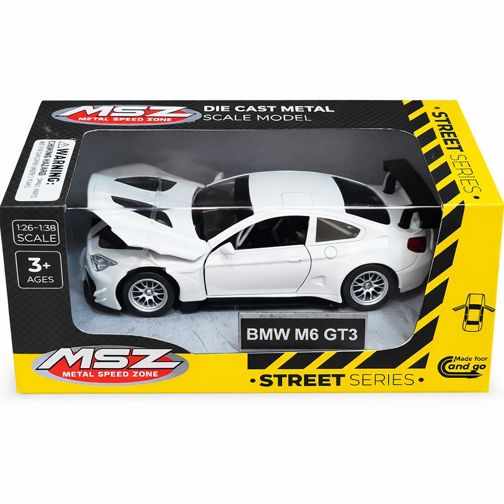 Mașină metalică pentru copii EmonaMall W5756 BMW M6 GT3, cu uși