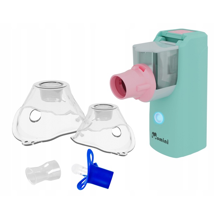 Nebulizator NebuFlow, 4 accesorii, USB, compact, verde, Momini