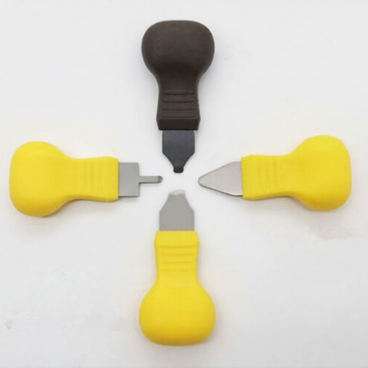 Set 4 Ustensile Profesionale pentru Demontare Carcase Chei Auto, Galben/Negru, Ergonomice