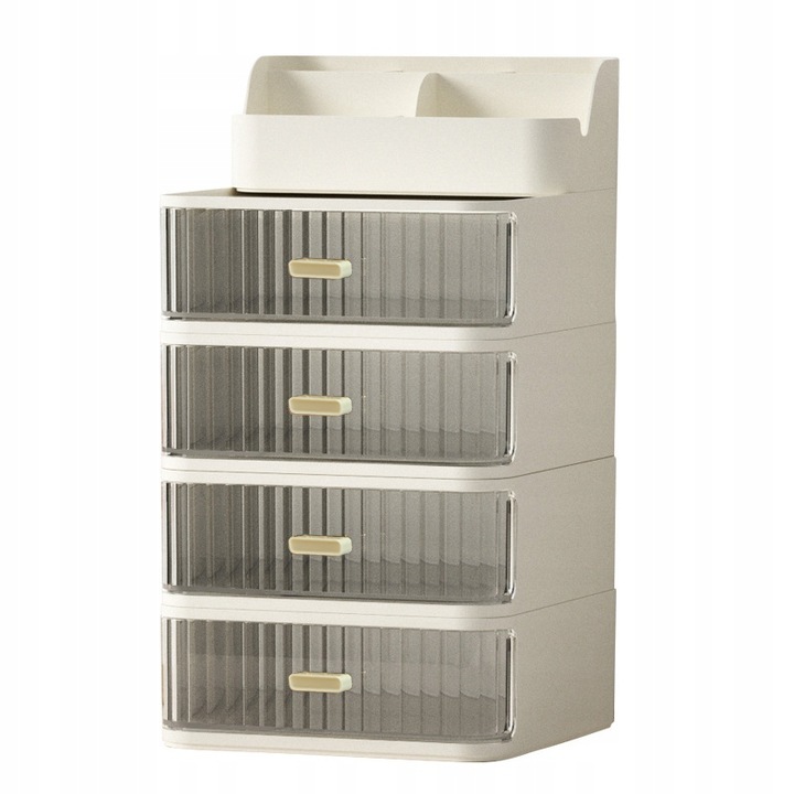 Organizator cosmetice KORBI, 4 sertare, 20x20x37,5cm, alb