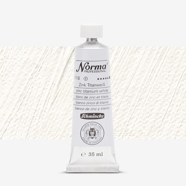 Culori ulei extra-fine 35 ml Norma - Schmincke, 118 Zinc Titanium White