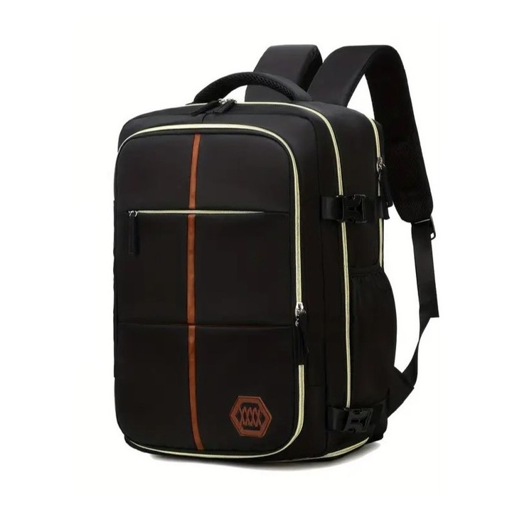 Раница за пътуване JollyMag PL179 водоустойчива, черна, 42x28x21см, ръчен багаж