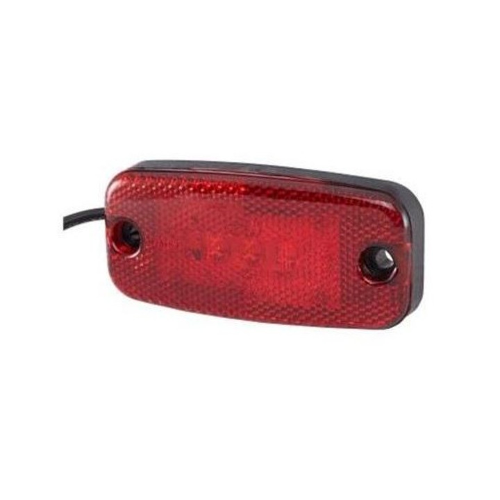 Lampa de pozitie cu semnalizare LED HELLA 2TM 357 008-021, 2+1 W, 111x22 mm, cablu de 480 mm, lentila rosie