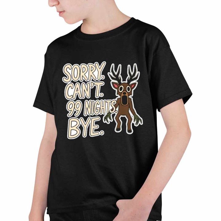 Tricou Copii Baieti 99 Nights Cerb Sorry Roblox, Fekete
