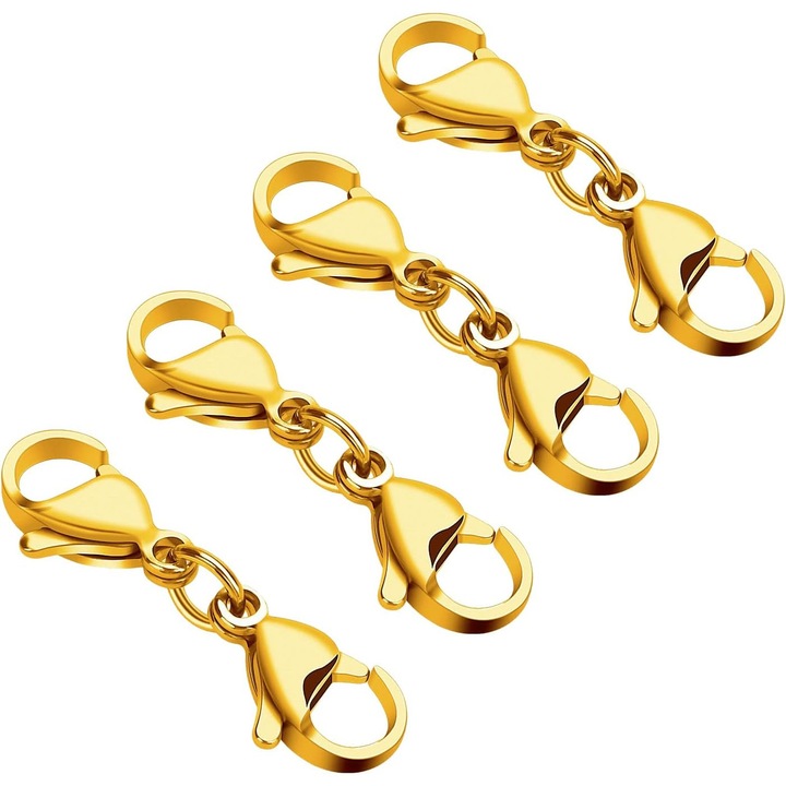 Set 4 Prelungitoare Duble Catarama Homar Aurii pentru Bijuterii