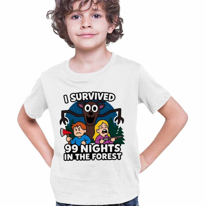 Tricou Copii Baieti 99 Nights Game Roblox, Fehér