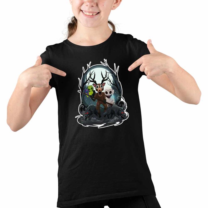 Tricou Copii Fete 99 Nights Roblox Game Roblox, Fekete