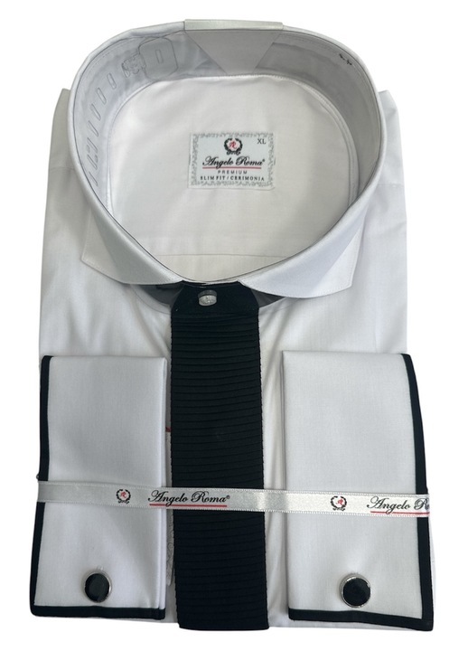 Férfi ing, Angelo Roma, slim fit, fehér, pamut-poliészter, XL méret
