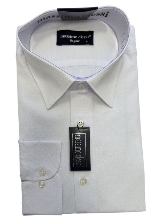Férfi fehér ing, Massimo Clessi, pamut-poliészter, L méret