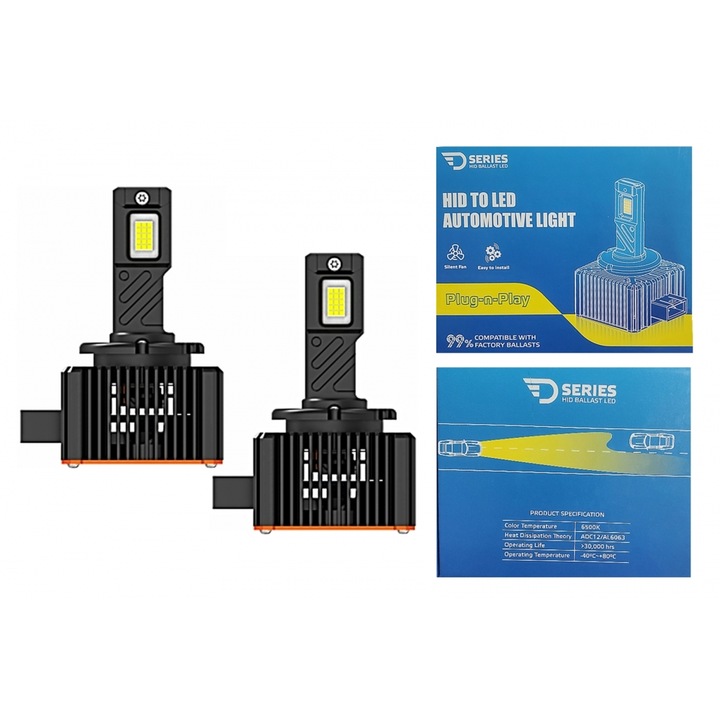 Set Becuri LED D1R Conversie Xenon-LED Seria D 6000K 4300LM High Power