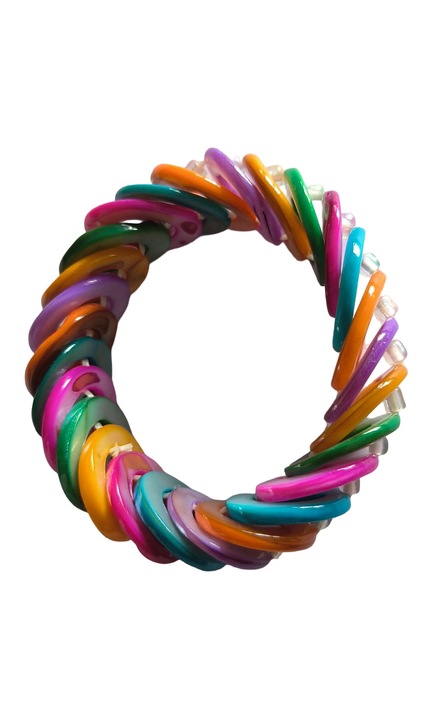 Bratara 10128 din sidef, multicolora