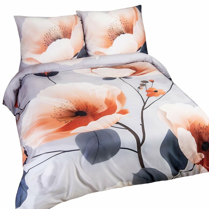 Darymex ágynemű, szatén, 160x200cm, 2 párna 70x80cm, hamuszürke, 3 részes