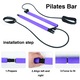 Bara Pilates Multifunctionala cu Benzi Elastice, Kit Antrenament Complet pentru Acasa, Otel, Negru