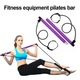 Bara Pilates Multifunctionala cu Benzi Elastice, Kit Antrenament Complet pentru Acasa, Otel, Negru