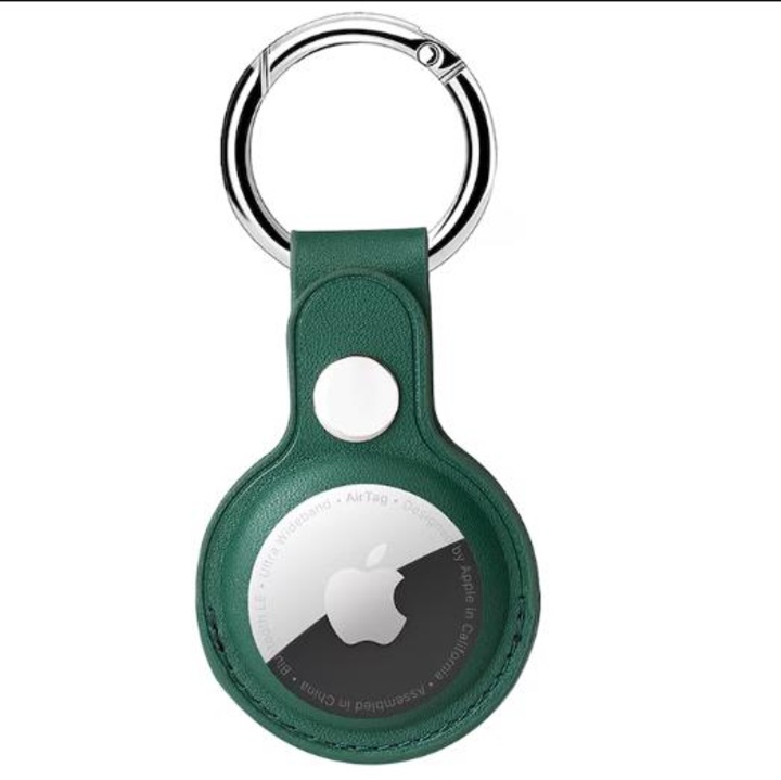 Husa de protectie AirTag, breloc AirTag anti-zgarieturi si rezistent la praf, compatibil cu Apple AirTag, potrivita pentru chei, genti, copii, animale de companie etc., Verde