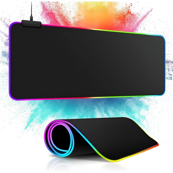 Egérpad gaming RGB XXL 800x300x3mm többszínű csúszásgátló