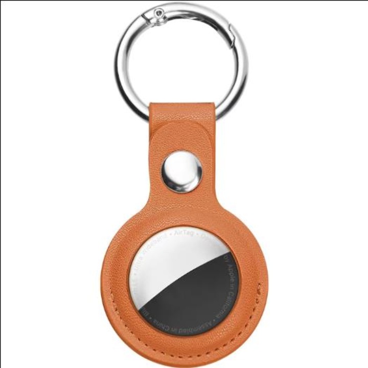 Husa de protectie AirTag, breloc AirTag anti-zgarieturi si rezistent la praf, compatibil cu Apple AirTag, potrivita pentru chei, genti, copii, animale de companie etc., Portocaliu